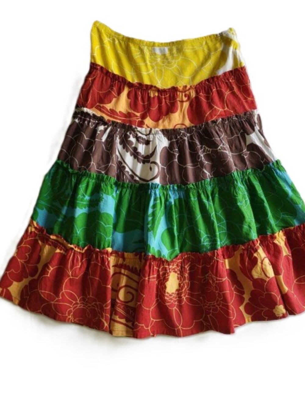 Boho Tiered Multi-Coloured Midi Skirt by Billabong